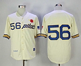 Pilots #56 Jim Bouton Mitchell And Ness Cream Stitched Jersey,baseball caps,new era cap wholesale,wholesale hats